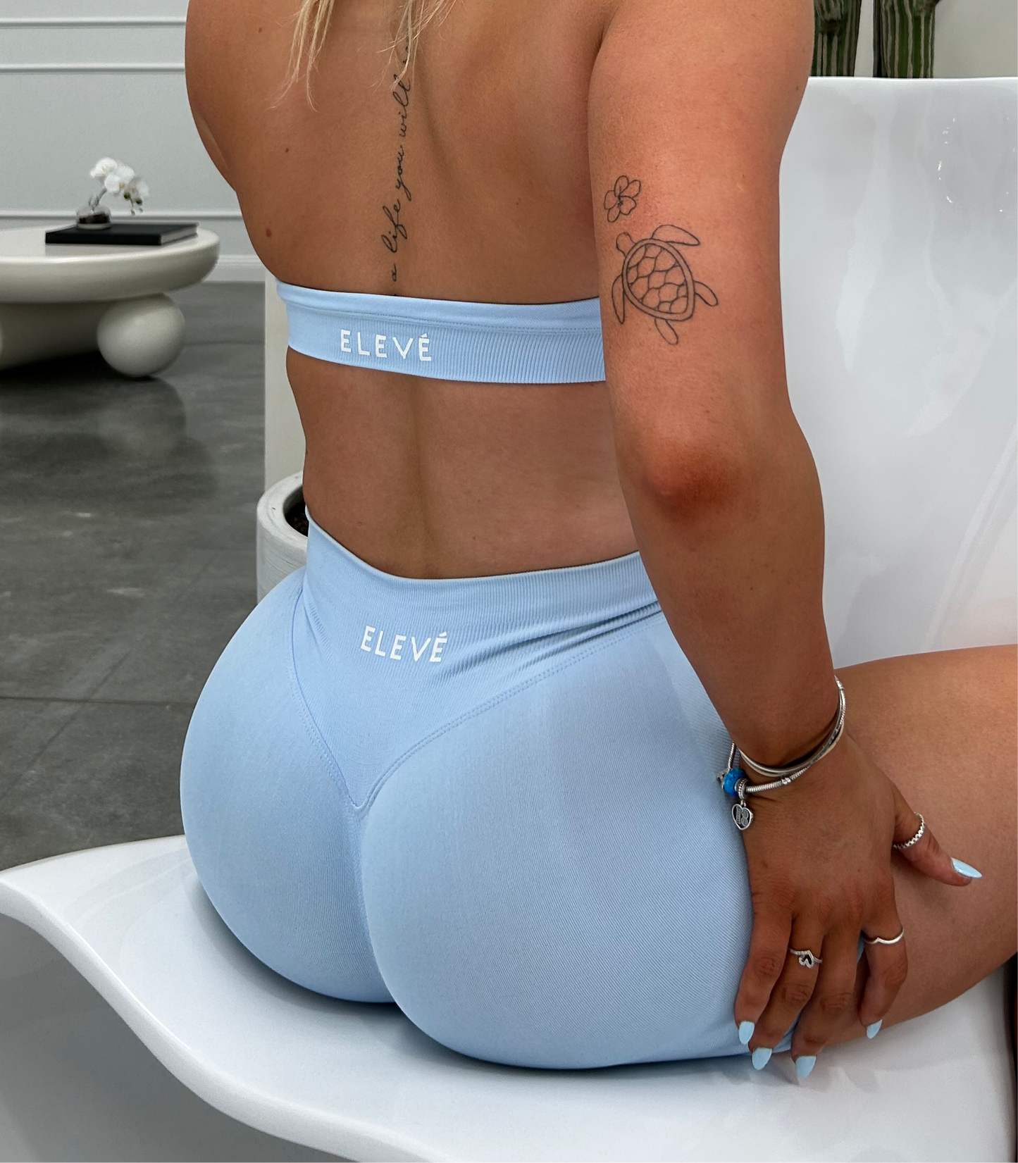 Powder Blue Sculpt Shorts